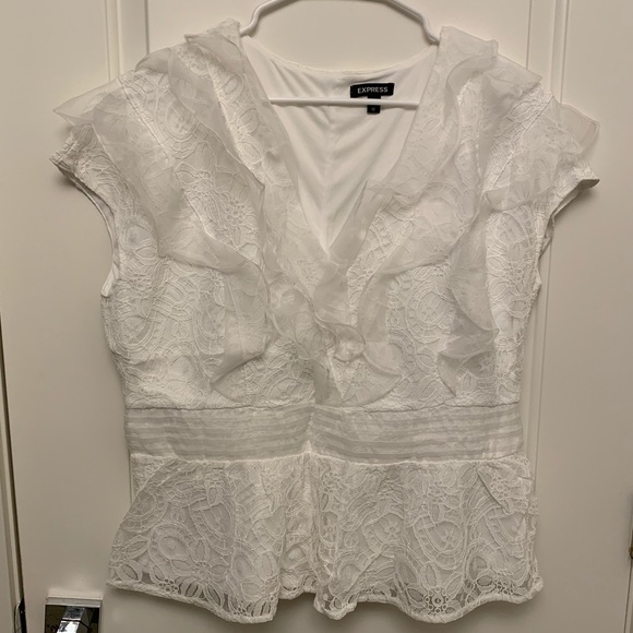 White Ruffle Top - Picture 1 of 3